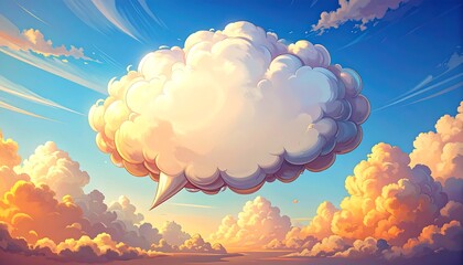 Colorful cloud speech bubble in sky