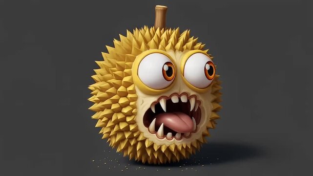 3D illustration of a spiky cartoon monster	