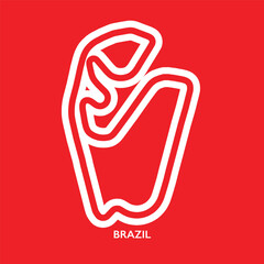 Brazil circuit. Motorsport race track vector map