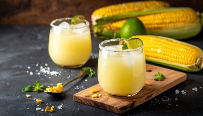Refreshing corn juice drinks
