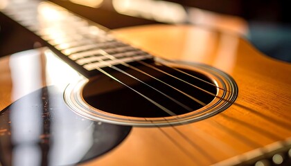 Close-up of acoustic guitar
