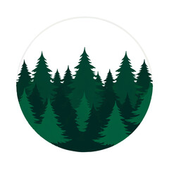 Obraz premium Pine Trees Stand Tall in Forest Circle Frame