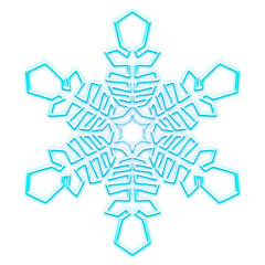 Blue gradient snowflake illustration on transparent background
