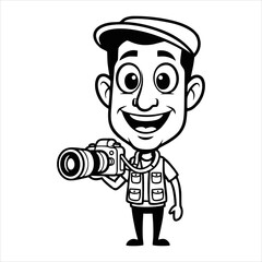 Fototapeta premium Happy photographer holding a camera.