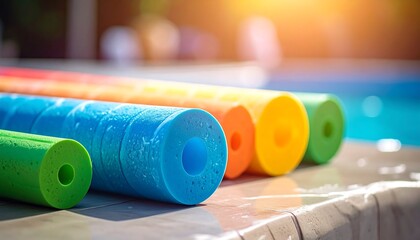 Colorful pool floats
