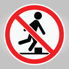 No Pedestrian Crossing Sign Illustrating Safety Alert and Caution Symbol