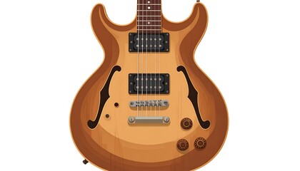 Fototapeta premium Illustration of a light brown electric guitar