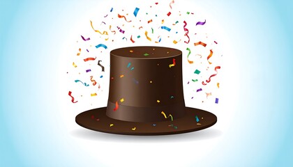 Party hat with confetti