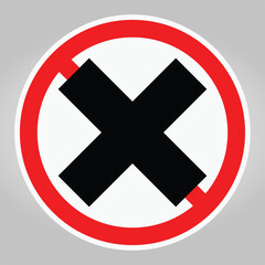 Obraz premium Prohibition Sign with a Bold Red Circle and Black Cross Inside