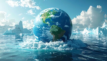 Earth afloat on melting ice