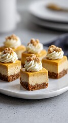 No bake pumpkin cheesecake autumn inspired minis with crunchy crust silky cream and sparkling sugar details