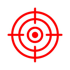 Bold red target symbol signifies focus achievement precision and strategic goals for business success.
