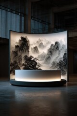 Epochal Ascent - A Digital Ink Landscape Reception Desk