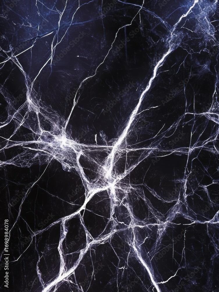 Poster abstract representation of spiderweb-like patterns on a dark surface illustrating connectivity and s