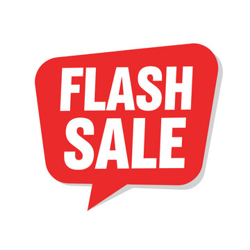 FLASH SALE - Red speech bubble graphic for urgent promotional discount offers and limited time shopping events