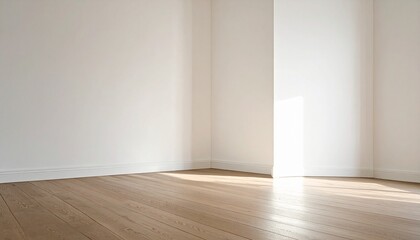 Bright Empty Room with Hardwood Floor and Sunlight