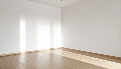 Obraz premium Modern Empty Room White Walls Wooden Floor