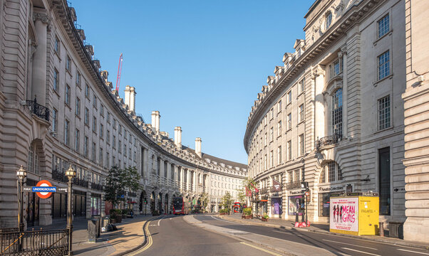 Buildings along Regent Street in London England