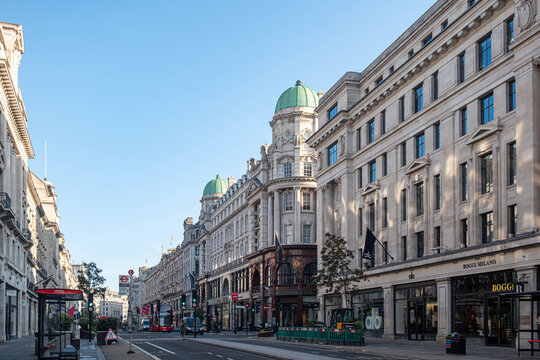 Buildings along Regent Street in London England