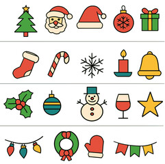 christmas icons set