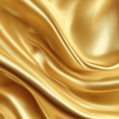 Gold silk fabric drapes in elegant folds