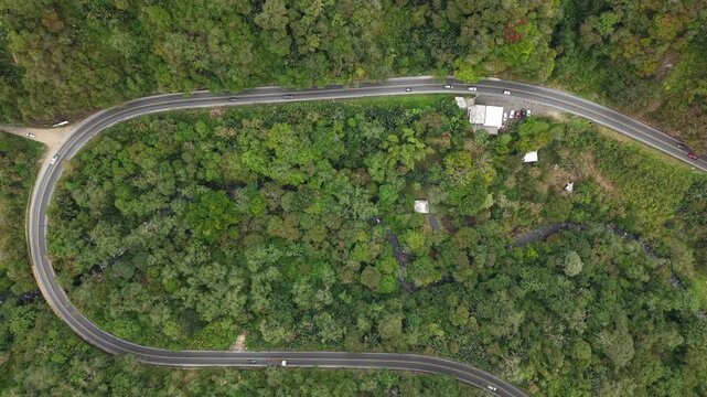 Aerial View of Mindo Cloud Forest Green Ecuadorian Landscape