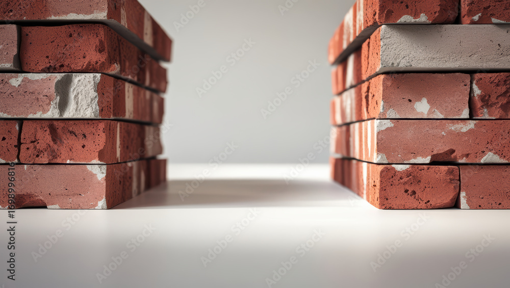 Aufkleber rectangular brick blocks arranged symmetrical pattern create visually striking composition. texture 