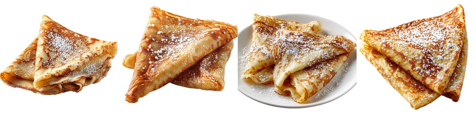 Indulge in Delicious Crepes Sprinkled with Sweet Powdered Sugar, Perfect for Breakfast, Brunch, or Dessert, Enjoy These Delicate Treats, Light and Airy Pancakes, Delicious!
