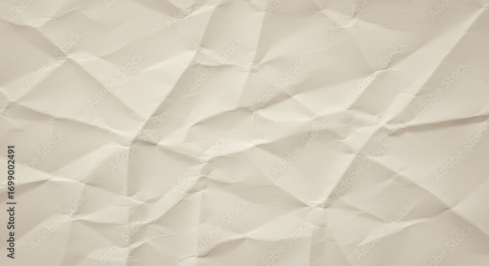 Aufkleber a wrinkled sheet of beige paper with visible creases and folds creates a textured background perfect