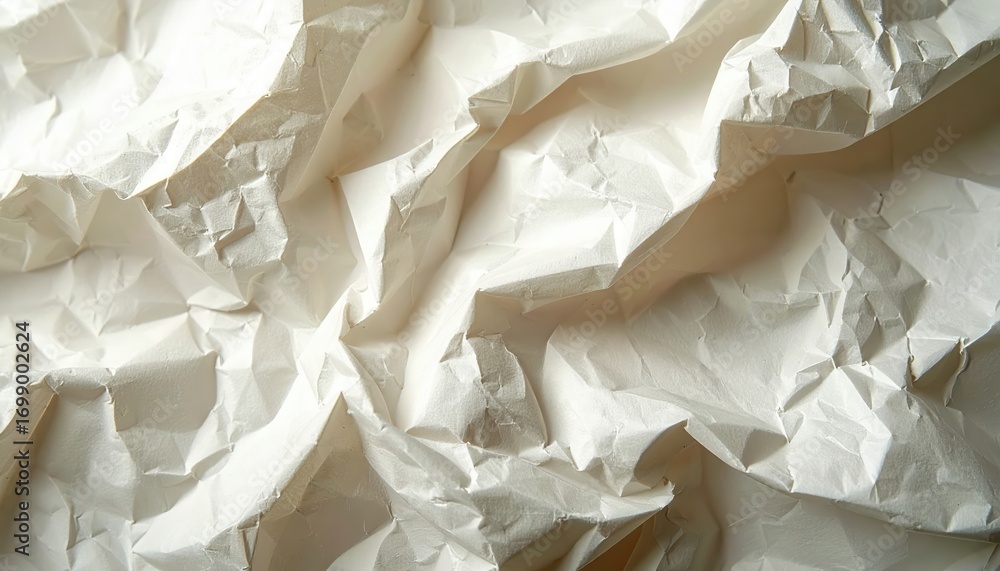 Aufkleber the beautiful texture of crumpled white paper catches the light, creating interesting shadows and pa