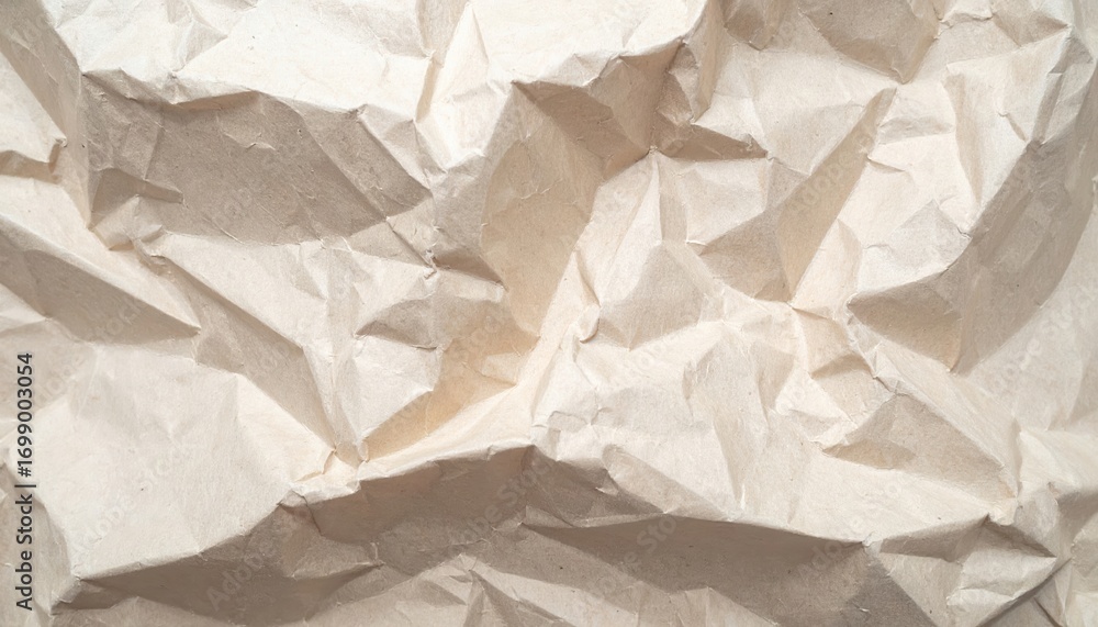 Aufkleber a close-up photograph showcases the complex textures and patterns of a heavily crumpled sheet of off