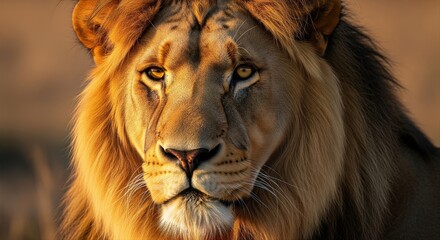 Fototapeta premium Majestic Lion Golden Hour 