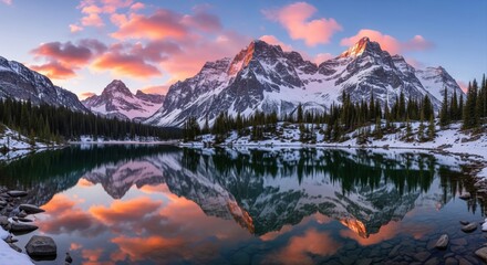 Panoramic Mountain Landscape Morning
