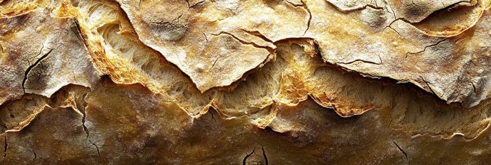 Obraz premium Cracked surface with textured layers resembling an abstract natural formation in warm earthy tones during daylight