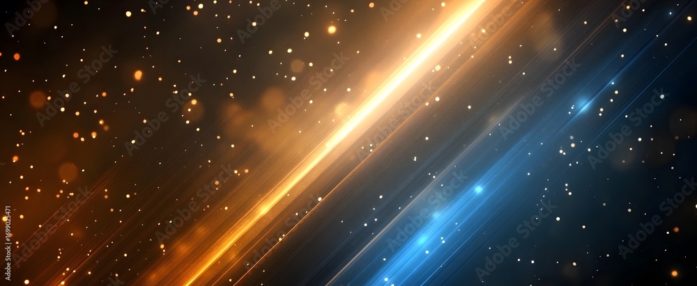 Poster a dynamic abstract background displays a contrasting interplay of warm amber and cool azure diagonal