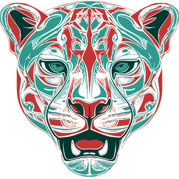Geometric Jaguar Portrait: Intricate geometric patterns combine to form a striking jaguar portrait, celebrating the beauty and power of wildlife through artful design.