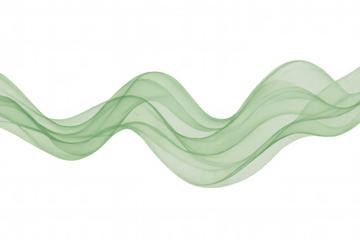 Flowing green wave on a transparent background, evoking a sense of motion and elegance with its smooth curves and vibrant energy