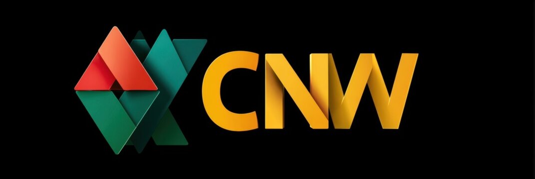 Dynamic geometric shapes create a vibrant logo design with a bold color scheme and modern typography for a creative enterprise