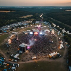 Electrifying Festival Atmosphere: Capture the Energy and Excitement of Music and Community for Events, Travel and Entertainment Promotions