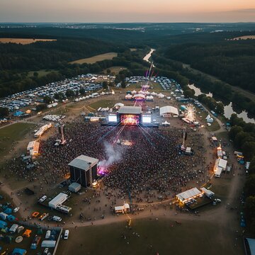 Electrifying Festival Atmosphere: Capture the Energy and Excitement of Music and Community for Events, Travel and Entertainment Promotions