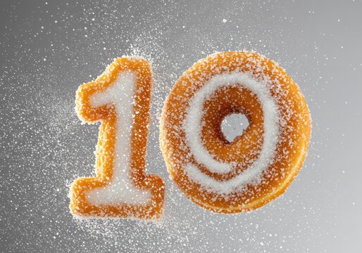 Sugar-Coated Donut Number Ten: A Dynamic Food Photography Composition