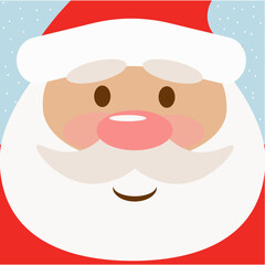 Santa Claus face in snowy background