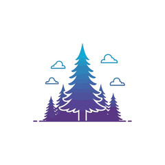Fototapeta premium Forest Landscape Illustration.