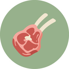 Obraz premium Close-up of a vibrant red bell pepper with a glossy surface and light beige stem on a muted green background