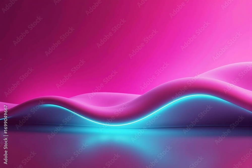 Poster generative ai abstract neon wavy shape visualized.
