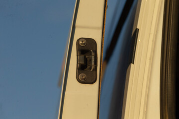 This comprehensive view of the vehicles door locking mechanism highlights the key lock latch and other essential components important for automotive inspection or repair