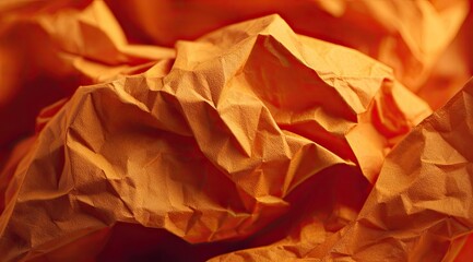 Close-up of crumpled orange paper (1)