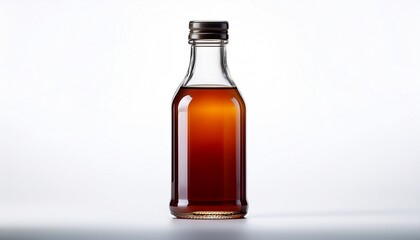 minimalist fish sauce bottle on white isolated on white background