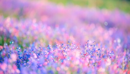 Blurry field of pastel flowers