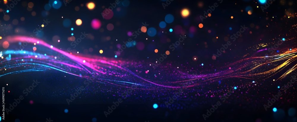 Aufkleber a dynamic display of swirling, vibrant colors, with glittering particles, creating a mesmerizing abs